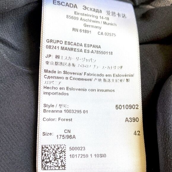 ESCADA BREANNA BLACK/WHITE ABSTRACT PRINT SILK BLAZER/JACKET M/L - Picture 12 of 12